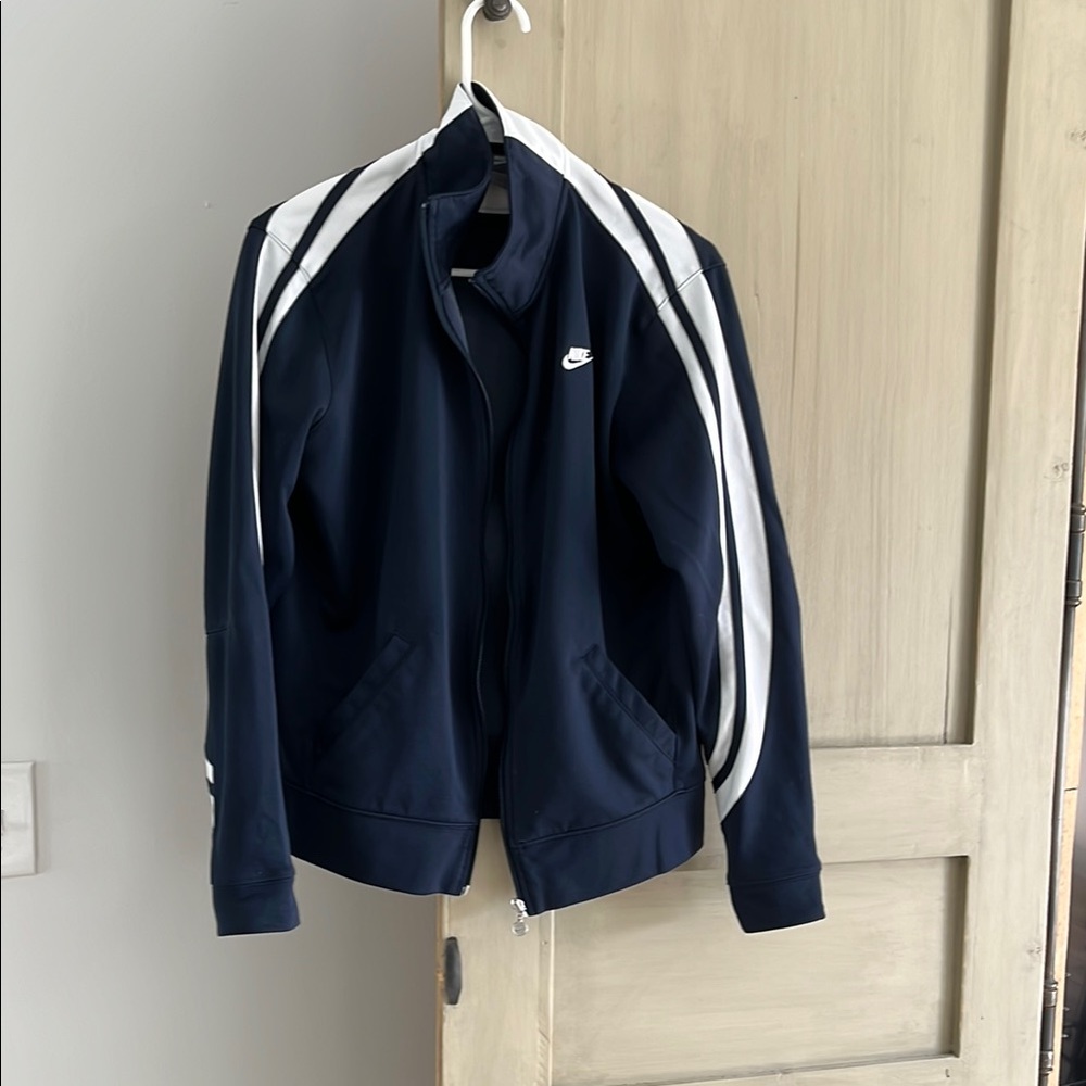 Nike Navy and White Track Jacket